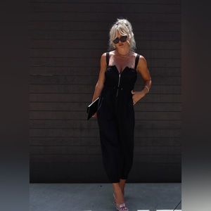 Rosette Cotton Tie Waist Jumpsuit (S)